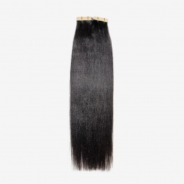 Natural black Yaki Straight virgin remy hair tape in extensions 50grams-Tape08