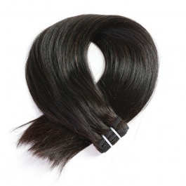 Double Drawn Virgin Remy hair bundle weft natural black color straight 1piece