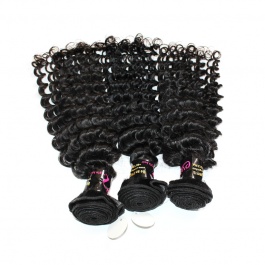 Hot Selling  Top Grade Raw Hair Human Hair Deep Wave 3 Bundles 300g-RDW3