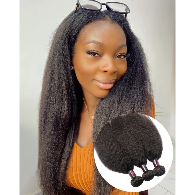 Elesis Virgin hair Kinky Straight raw hair unprocessed full bundles 3pcs-KST3