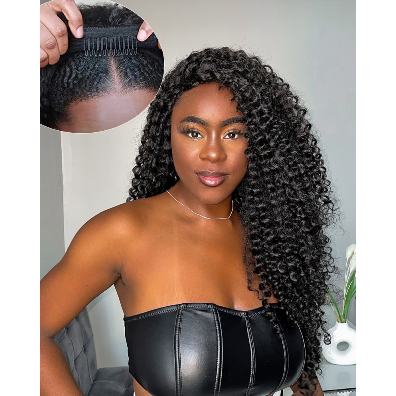 All-In-One Realistic Versatile Cap Drawstring Ponytail Half Wig