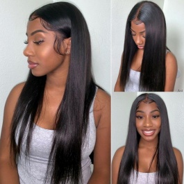 Elesis Virgin Hair Top raw grade customize wig  2x6 middle part closure wig unit long hairline natural color-TP2x6