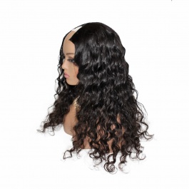 Elesis Virgin Hair  customize V-part Wig machine made raw hair wig -VP01