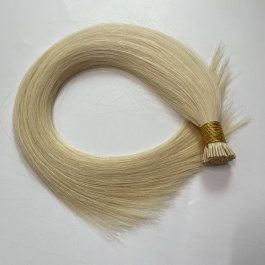 Elesis Virgin Hair double drawn raw hair I-tip straight hair color #613 blonde hairextensions 100grams