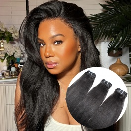 Elesis Virgin hair New Product Coarse Raw Yaki Straight  hair 3 bundles deal raw hair