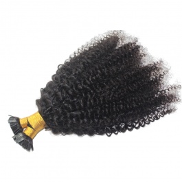 Elesis Virgin Hair Flat Keratin bonds Kinky Curly ktips hair extensions Virgin Remy Hair 100grams