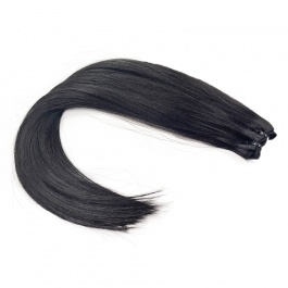 Double Drawn Virgin Remy hair bundle weft natural black color straight 1piece