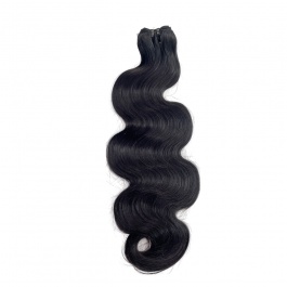 Double Drawn Virgin Remy hair weft natural black color Body Wave Full end bundle 1piece