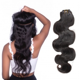 Hair Style Optional  Clipin set 120grams  with Small Seamless PU Hairextensions Virgin Remy Human Hair-Clip8